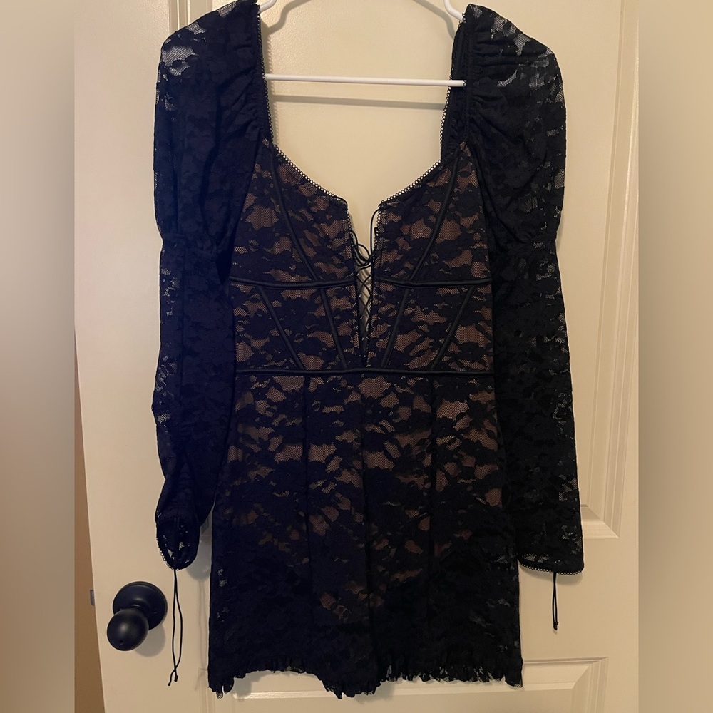 For Love and Lemons Black Lace Dress